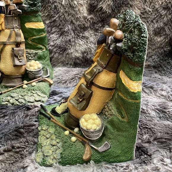 Graphics Golf Bag, Golf Clubs, Golf Shoes, Golf Course 90s Vintage Bookends - Picture 9 of 16